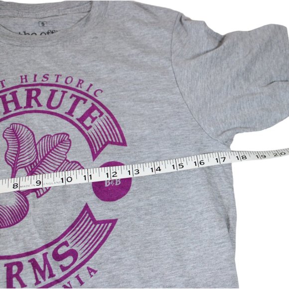 Schrute Farms B & B T-Shirt Small Crew Neck The Office Merch Dwight Tee CA291 - Picture 5 of 5